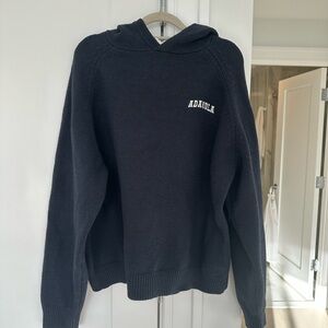 Adanola Navy Knit Hoodie with White Logo